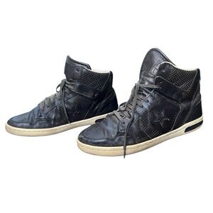 John Varvatos x Converse Black Leather High Top Sneakers – MENS 8.5